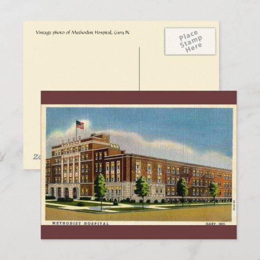 Old Methodist Hospital in Gary, Indiana Briefkaart (Voorkant / Achterkant)