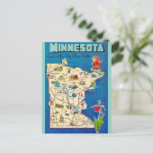 Old Michigan Kaart Briefkaart (Staand voorkant)