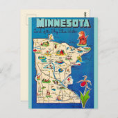 Old Michigan Kaart Briefkaart (Voorkant / Achterkant)