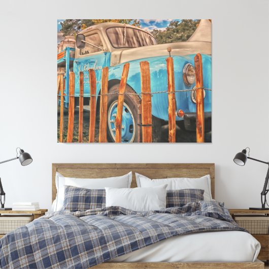 Old Milk Truck Canvas Afdruk (Insitu (Slaapkamer))