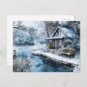 Old Mill beroemd gemaakt door Frosty River in Wint Briefkaart (Voorkant / Achterkant)