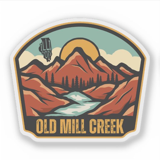 Old Mill Creek, Illinois Sticker (Voorkant)