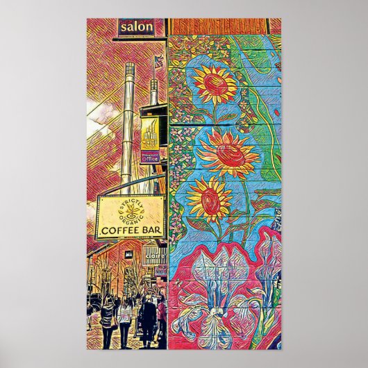 Old Mill District Bend, Oregon Art Print (Voorkant)