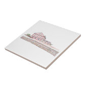 Old Mill Red Bricks Architecture Sketch Tegeltje (Zijkant)