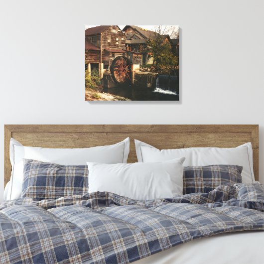 Old Mill Smoky Mountains Canvas Afdruk (Insitu (Slaapkamer))