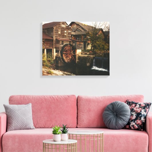 Old Mill Smoky Mountains Canvas Afdruk (Insitu (Woonkamer))