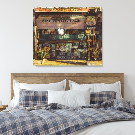 Old Mining Town Souvenir Shack Canvas Afdruk (Insitu (Slaapkamer))