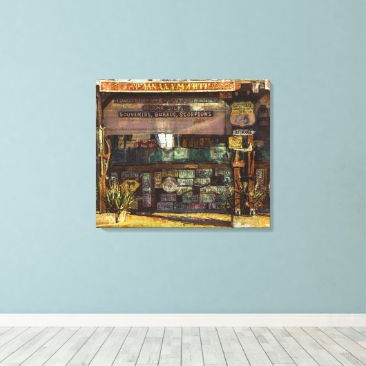 Old Mining Town Souvenir Shack Canvas Afdruk (Insitu (Houten vloer))