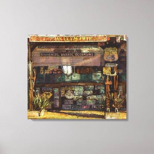 Old Mining Town Souvenir Shack Canvas Afdruk (Voorkant)