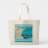 Old Minnesota Map Postcard  Grote Tote Bag (Achterkant)