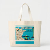 Old Minnesota Map Postcard  Grote Tote Bag (Voorkant)