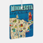 Old Minnesota Map Postcard Metalen Ornament (Voorkant Rechts)