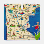 Old Minnesota Map Postcard Metalen Ornament (Achterkant)