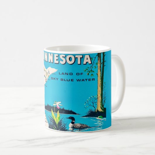 Old Minnesota Map Postcard Mug Koffiemok (Voorkant rechts)