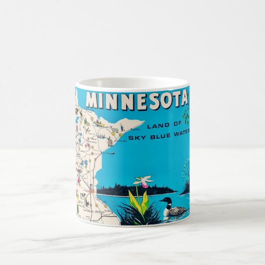 Old Minnesota Map Postcard Mug Koffiemok (Center)