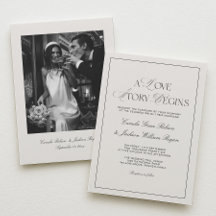 Old Money Black and Cream Wedding  Invitation
