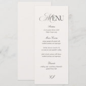 Old Money Black and Ivory Wedding Menu Card Kaart (Voorkant / Achterkant)