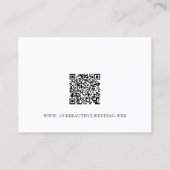 Old Money Black and White Classic QR Code Wedding Informatiekaartje (Achterkant)