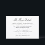 Old Money Black and White Classic Wedding Informatiekaartje<br><div class="desc">A timeless old money style wedding enclosure card with elegant typography and a classic minimalist layout. Perfect for luxury weddings,  formal events,  and sophisticated celebrations.</div>