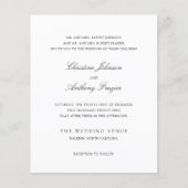 Old Money Black and White Classic Wedding Invite (Voorkant)