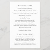 Old Money Black and White Classic Wedding Program Flyer (Achterkant)