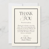 Old Money Black and White Wedding Bedankkaart (Voorkant)