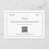 Old Money Black and White Wedding Details Informatiekaartje (Voorkant)