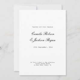 Old Money Black and White Wedding  Kaart