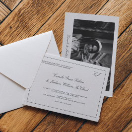 Old Money Black and White Wedding  Kaart