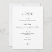 Old Money Black and White Wedding Menu Card Kaart (Voorkant)