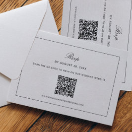 Old Money Black and White Wedding RSVP  Informatiekaartje