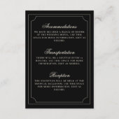 Old Money Black Ivory Checkered Wedding Details Informatiekaartje (Achterkant)