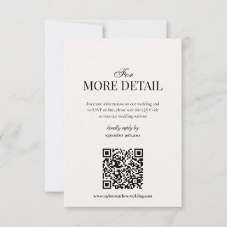 Old Money Black & White | Details Qr Code Encore Bedankkaart