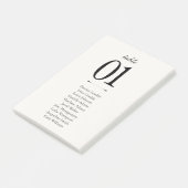 Old Money Black & White | Printable Seating Flat Post-it® Notes (Schuin)
