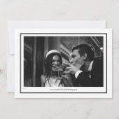 Old Money Black White Wedding Save the Date Photo Kaart (Achterkant)