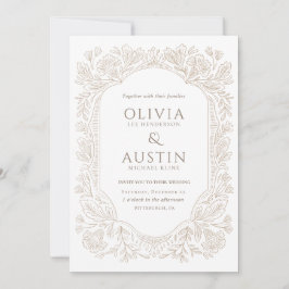 Old Money Botanical Wedding | Heirloom Taupe  Kaart