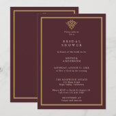 Old Money Burgundy Bridal Shower  Kaart (Voorkant / Achterkant)