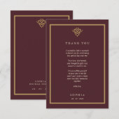 Old Money Burgundy Flat Bedankkaart (Voorkant / Achterkant)
