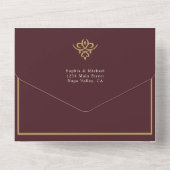 Old Money Burgundy Wedding All In One Uitnodiging (Achterkant)