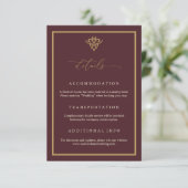 Old Money Burgundy Wedding Enclosure Card Informatiekaartje (Staand voorkant)
