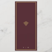 Old Money Burgundy Wedding Flat Menu (Achterkant)