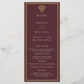 Old Money Burgundy Wedding Flat Menu (Voorkant)