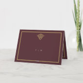 Old Money Burgundy Wedding Folded  Bedankkaart (Achterkant)