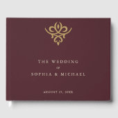 Old Money Burgundy Wedding Guest Book Gastenboek (Voorkant)