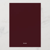 Old Money Burgundy Wedding Menu Card Kaart (Achterkant)