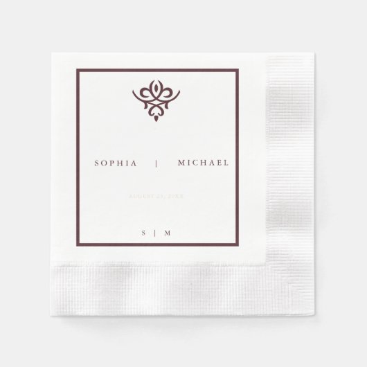 Old Money Burgundy Wedding Napkins Servet (Voorkant)