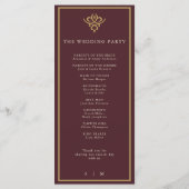 Old Money Burgundy Wedding Program Programmakaart (Achterkant)