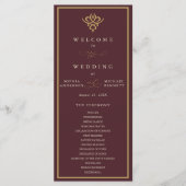 Old Money Burgundy Wedding Program Programmakaart (Voorkant)