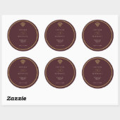 Old Money Burgundy Wedding Sticker (Vel)