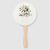 Old Money Champagne en Blush Wedding Programma Handwaaier (Voorkant)